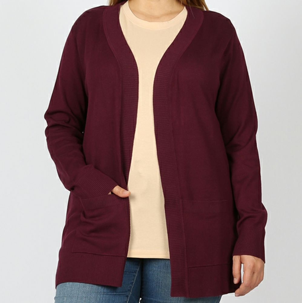 🃏 2 for $25 | 'Plum' Open Cardigan